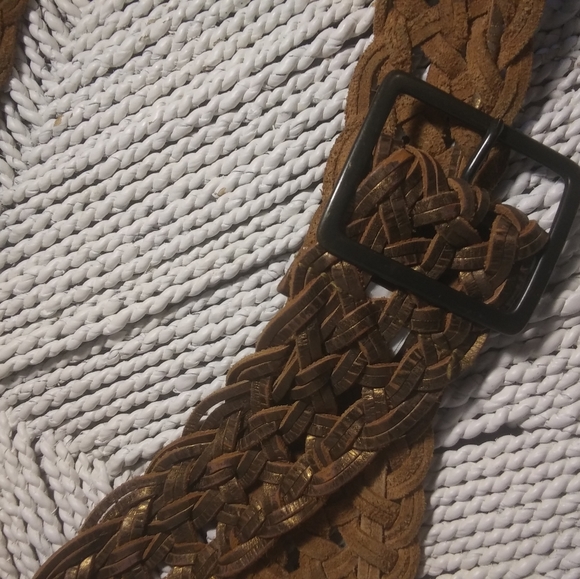 Vintage Style Wide Braided Leather Belt - Picture 5 of 7